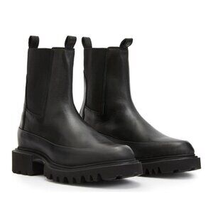 AllSaints Harlee Chelsea Lug Sole Boot Black Leather EU 40 NEW MSRP $379
